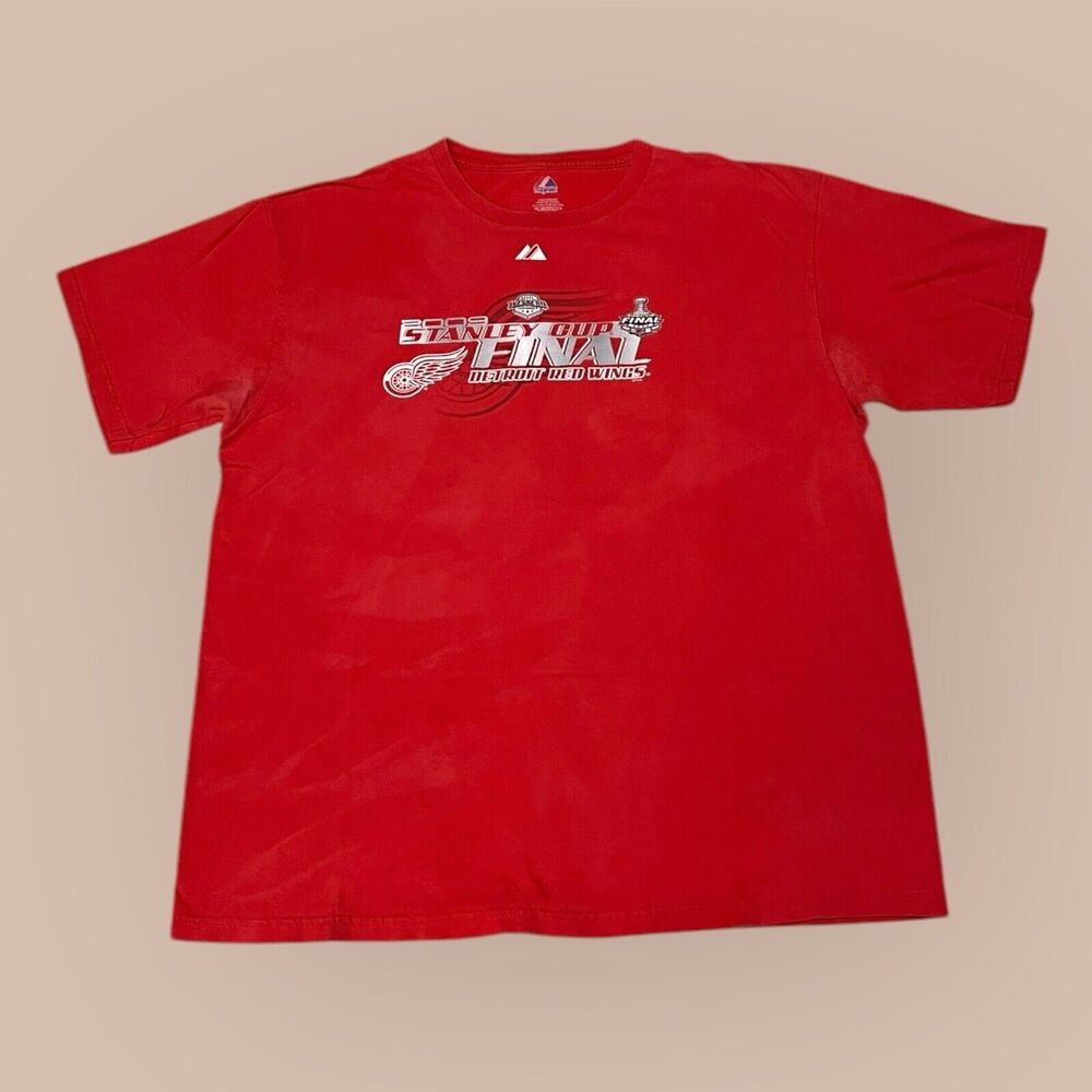 Vintage Y2K 2008 Detroit Red Wings Stanley Cup Champions NHL T-Shirt XL Red